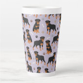 Rottweiler Hundenknochen und Pfoten Latte Tasse (Vorderseite)