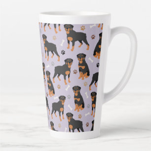 Rottweiler Hundenknochen und Pfoten Latte Tasse