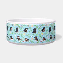 Rottweiler-Hundeschüssel Pastell Frühling Florales