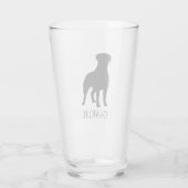 Rottweiler HundeSilhouette personalisiertes Rottie Glas (Rückseite)