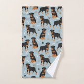 Rottweiler Hundknochen und Paws Badhandtuch Set (Handtuch)