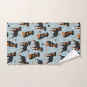 Rottweiler Hundknochen und Paws Badhandtuch Set (Handtuch)