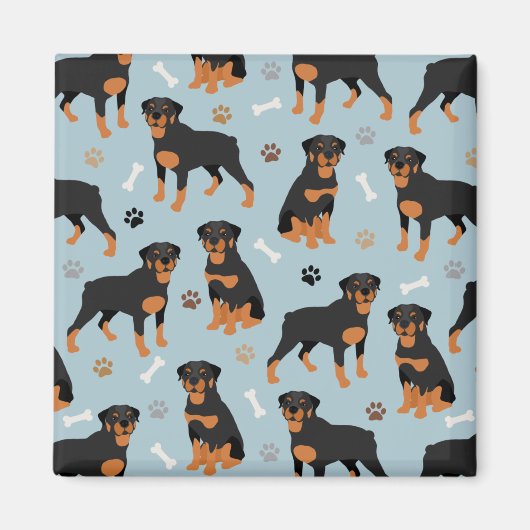 Rottweiler Hundknochen und Paws Magnet (Vorne)