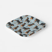 Rottweiler Hundknochen und Paws Pappteller (Gewinkelt)