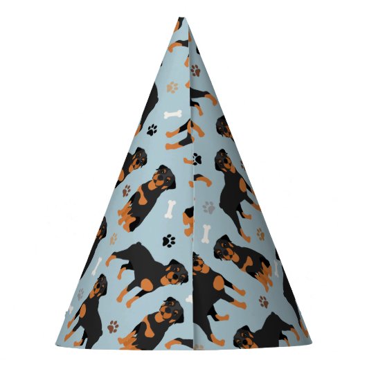 Rottweiler Hundknochen und Paws Partyhütchen (Rückseite)