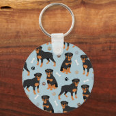 Rottweiler Hundknochen und Paws Schlüsselanhänger (Vorderseite)