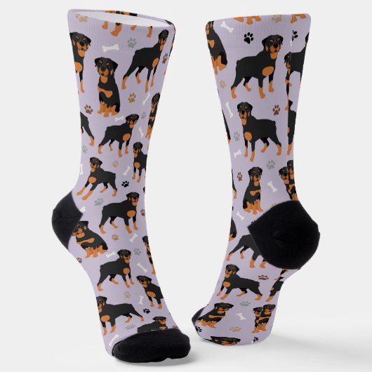 Rottweiler Hundknochen und Paws Socken (Gewinkelt)