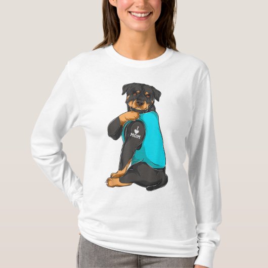 Rottweiler I Liebe Mama Tattoo Apparel, Hunde Mama T-Shirt (Vorderseite)
