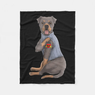 Rottweiler I Liebe Mama Tattoo Dog Funny Mothers D Fleecedecke