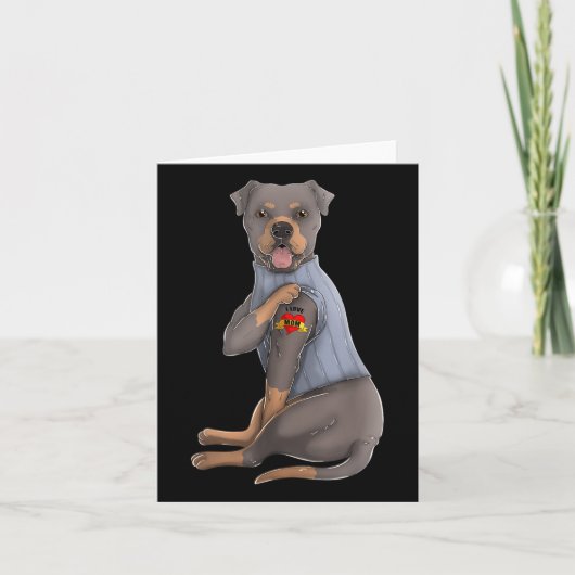 Rottweiler I Liebe Mama Tattoo Dog Funny Mothers D Karte (Vorderseite)