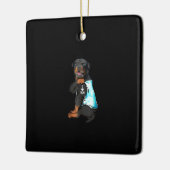 Rottweiler I Liebe Mama Tattoo Keramikornament (Links)