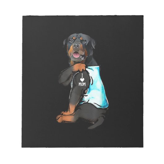 Rottweiler I Liebe Mama Tattoo Notizblock (Vorderseite)