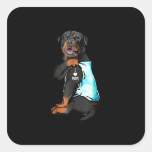 Rottweiler I Liebe Mama Tattoo Quadratischer Aufkleber