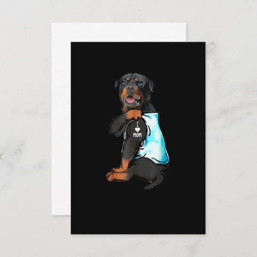Rottweiler I Liebe Mama Tattoo RSVP Karte (Vorne/Hinten)