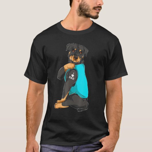 Rottweiler I Liebe Vater Tattoo Apparel Dog Vater T-Shirt (Vorderseite)