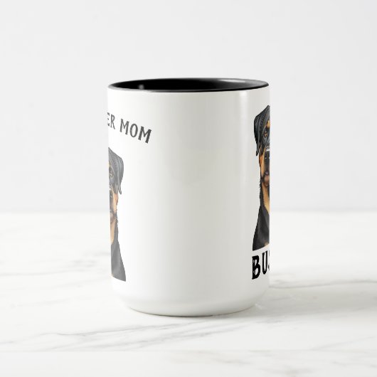 Rottweiler Illustration Niedlicher Hund Lover Kaff Tasse (Zentrum)