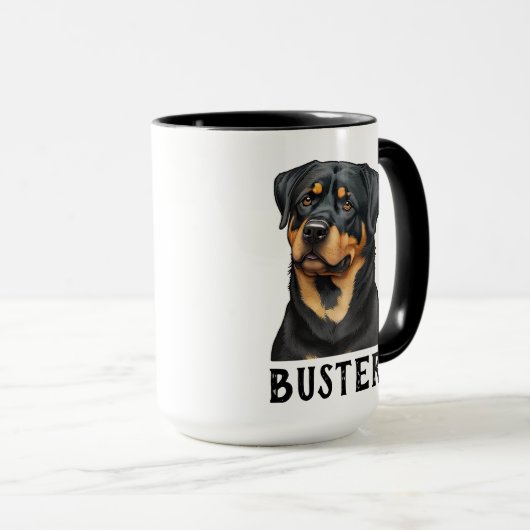 Rottweiler Illustration Niedlicher Hund Lover Kaff Tasse (VorderseiteRechts)