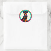 Rottweiler-Illustration Runder Aufkleber (Tasche)