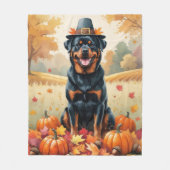 Rottweiler im Herbst hinterlässt Erntedank Art Fleecedecke (Vorderseite)