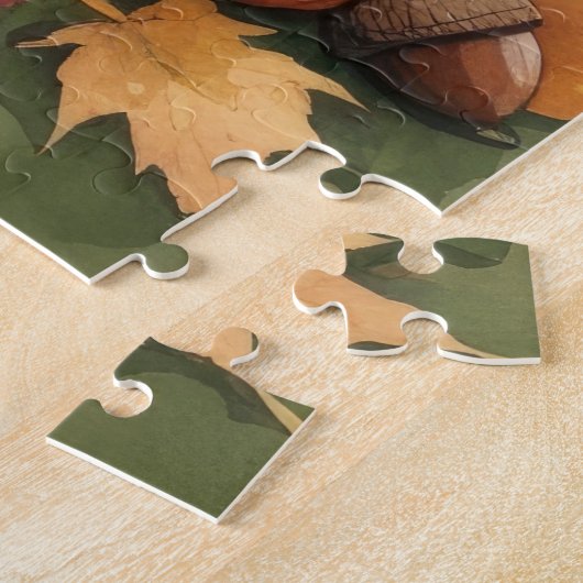 Rottweiler im Herbst hinterlässt Erntedank Art Puzzle (Seite)