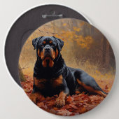 Rottweiler im Herbst Leaves Fall Inspiriert Button (Vorne & Hinten)