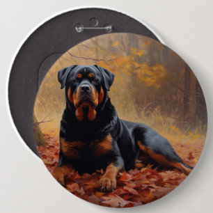 Rottweiler im Herbst Leaves Fall Inspiriert Button