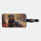 Rottweiler im Herbst Leaves Fall Inspiriert Gepäckanhänger (Rückseite horizontal)