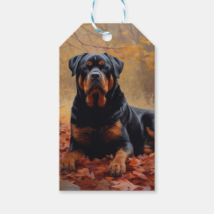 Rottweiler im Herbst Leaves Fall Inspiriert Geschenkanhänger
