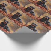 Rottweiler im Herbst Leaves Fall Inspiriert Geschenkpapier (Ecke)