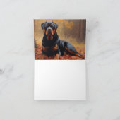 Rottweiler im Herbst Leaves Fall Inspiriert Karte (Innenseite)