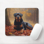 Rottweiler im Herbst Leaves Fall Inspiriert Mousepad (Mit Mouse)