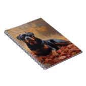 Rottweiler im Herbst Leaves Fall Inspiriert Notizblock (Rechte Seite)