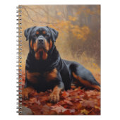 Rottweiler im Herbst Leaves Fall Inspiriert Notizblock (Vorderseite)