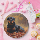 Rottweiler im Herbst Leaves Fall Inspiriert Pappteller (Party)