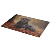 Rottweiler im Herbst Leaves Fall Inspiriert Schneidebrett (Ecke)