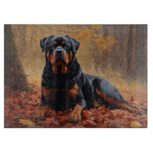 Rottweiler im Herbst Leaves Fall Inspiriert Schneidebrett