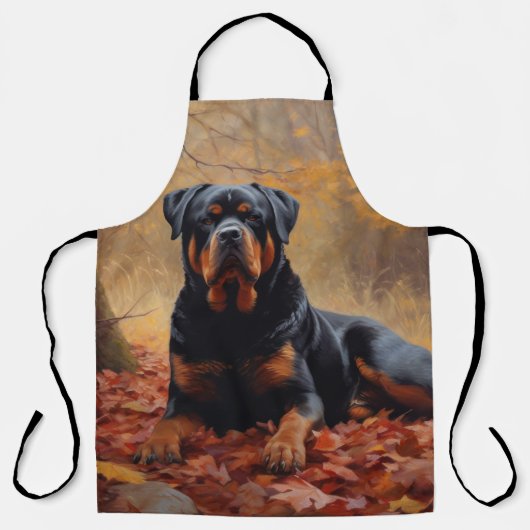 Rottweiler im Herbst Leaves Fall Inspiriert Schürze (Vorderseite)