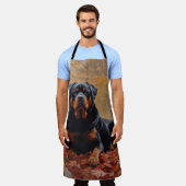 Rottweiler im Herbst Leaves Fall Inspiriert Schürze (Getragen)
