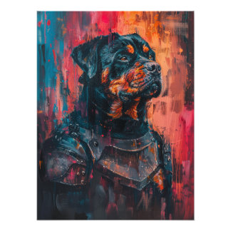 Rottweiler In Armor Fotodruck