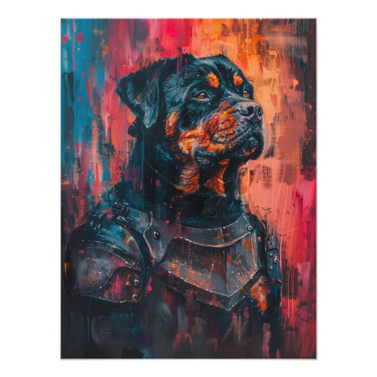Rottweiler In Armor Fotodruck (Vorne)