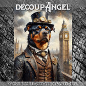 Rottweiler in London - Decoupage - Seidenpapier