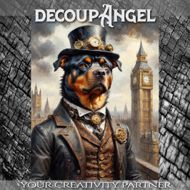Rottweiler in London - Decoupage - Seidenpapier