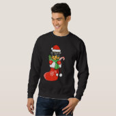 Rottweiler in Socken Weihnachts-Hund Xmas Sweatshirt (Vorne ganz)