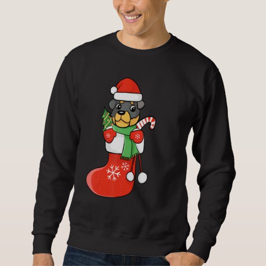 Rottweiler in Socken Weihnachts-Hund Xmas Sweatshirt (Vorderseite)