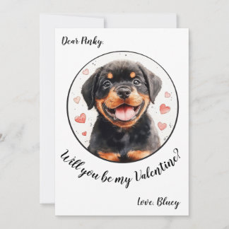 Rottweiler, individuell anpassbare Valentinskarte Feiertagskarte