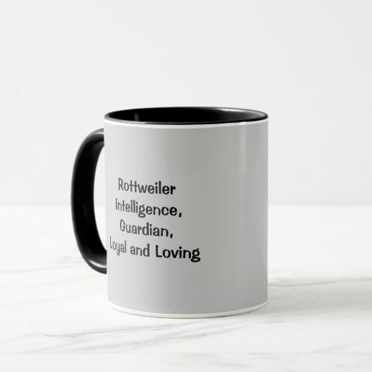 Rottweiler Intelligenz-, loyale und Tasse (Vorderseite Links)