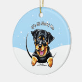 Rottweiler ist alles über mich Weihnachten Keramik Ornament (Links)