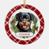 Rottweiler Keramik Circle Ornament (Vorne)