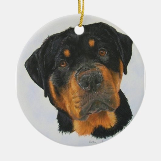 Rottweiler Keramik Ornament (Vorne)