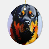 Rottweiler Keramik Ornament (Links)